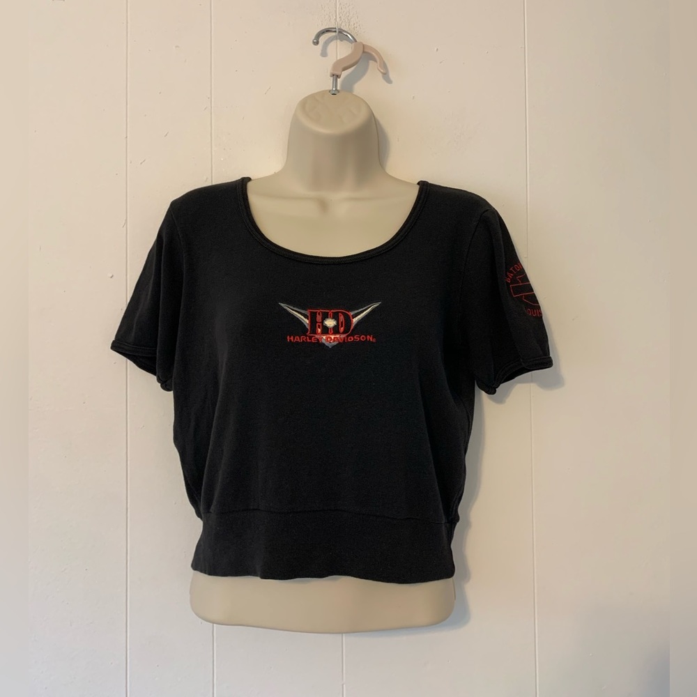Vintage Harley Davidson Black Crop top Y2K 90s Retro size S Baton Rouge, La